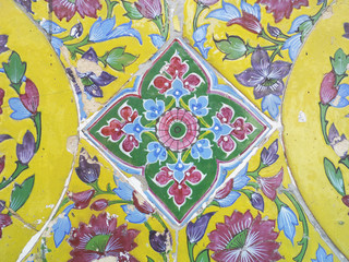 Flower tiles in the Temple in Thailand background texture