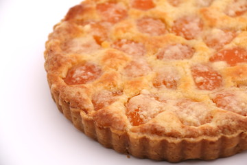 fresh baked apricot  pie dessert.