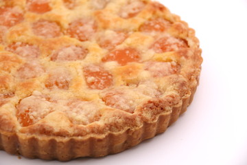 fresh baked apricot  pie dessert.