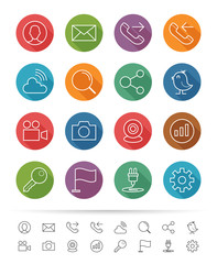 Simple line style : Office & Business icons set