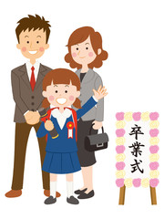 小学生（女子／卒業式）_イラスト