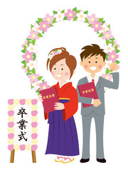 大学・専門学校（卒業式）_イラスト