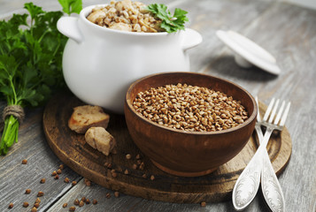 Buckwheat porridge with meat