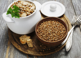 Buckwheat porridge with meat