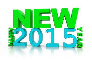 3d render of Happy new year 2015.