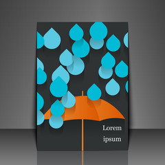 Template flyer with autumn background
