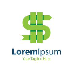 Money crazy green dollar sign icon simple elements logo