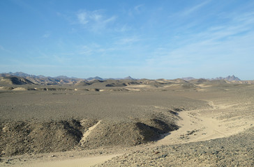 Egyptian desert  and blue sky.