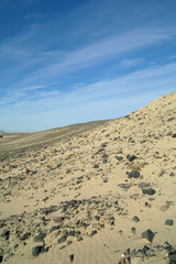 Egyptian desert  and blue sky.