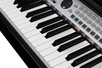 piano keys closeup monochrome