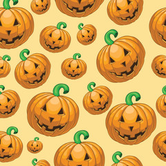 Seamless pattern with pumpkins