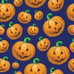 Seamless pattern with pumpkins