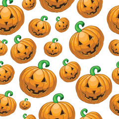 Seamless pattern with pumpkins
