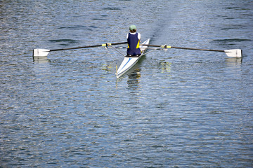Fototapeta na wymiar Rower in a boat