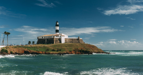 View on Barra lighthouse in Salvador, Bahia, Brazil.