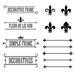 Set of vintage design elements, frames, borders and deviders