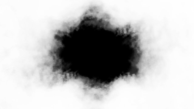 Schwarze Rauchwolke auf wei&szlig;em Hintergrund