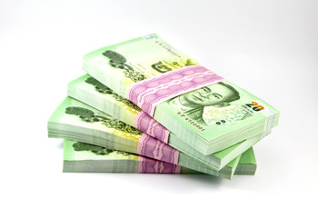 Thai money on white background