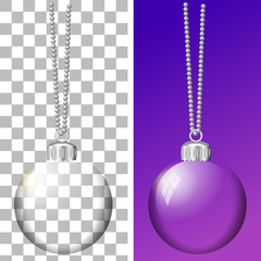 transparente Weihnachtskugel isoliert