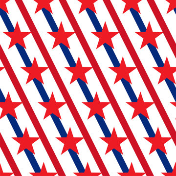 American stars and stripes seamless pattern Vector