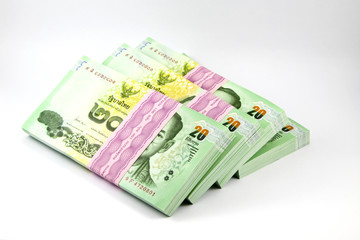 Thai money on white background