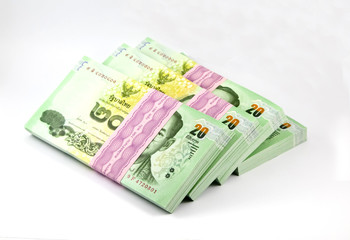 Thai money on white background