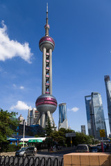 China. View of Shanghai with the TV tower "Pearl of the Orient"