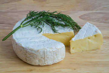 Camembert cheese with dill