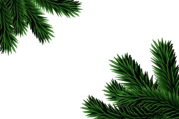 Digitally generated fir tree branches