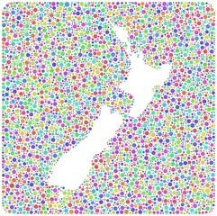 Map of New Zeland into a square icon