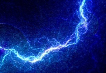 Blue fantasy lightning, abstract electrical background