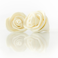 White plasticine roses