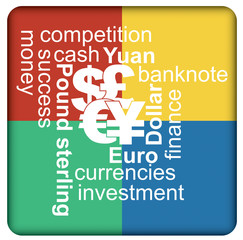 Major currencies, financial concept
