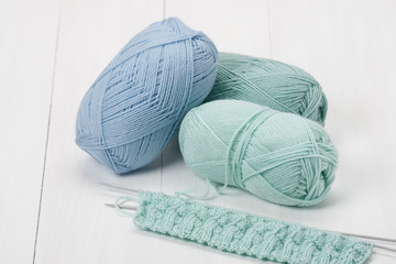 Knitting Accessories. Yarn Balls. Knit Needles