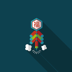 Chinese New Year flat icon, eps10, word Fu, Chinese festival cou