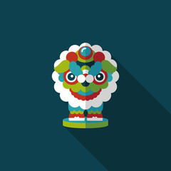 Chinese New Year flat icon with long shadow,eps10,The dragon and