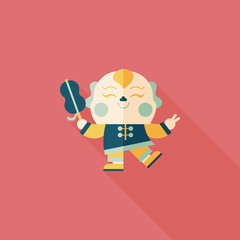 Chinese New Year flat icon with long shadow,eps10, Maitreya doll