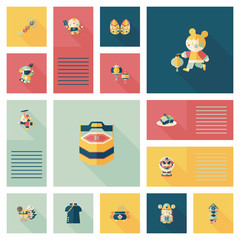 Chinese New Year flat ui background, eps10