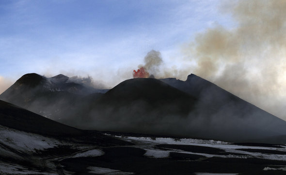 Etna eruption in April 2013