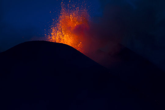 Etna eruption in April 2013