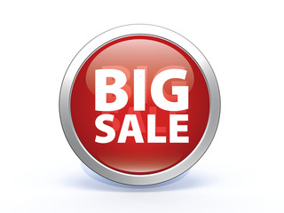 Big sale circular icon on white background
