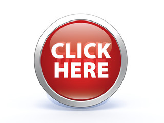 Click here circular icon on white background