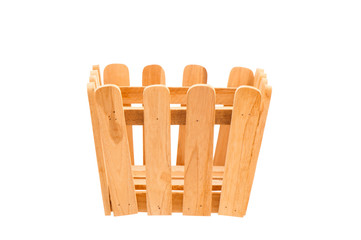 Wood Basket with clipping path
