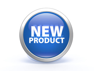 new product circular icon on white background