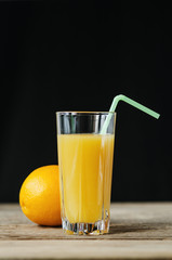 orange juice with straw