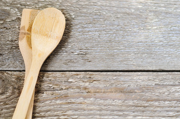 wooden spoons on a table