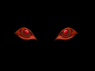 evil eyes on black vector background