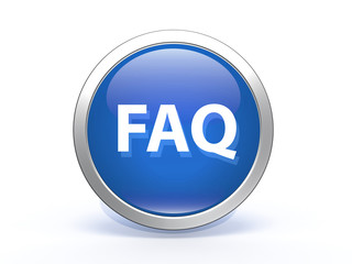 faq circular icon on white background