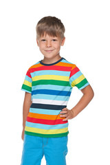 Smiling little boy in a striped shirt - 71316454