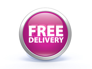 Free delivery circular icon on white background